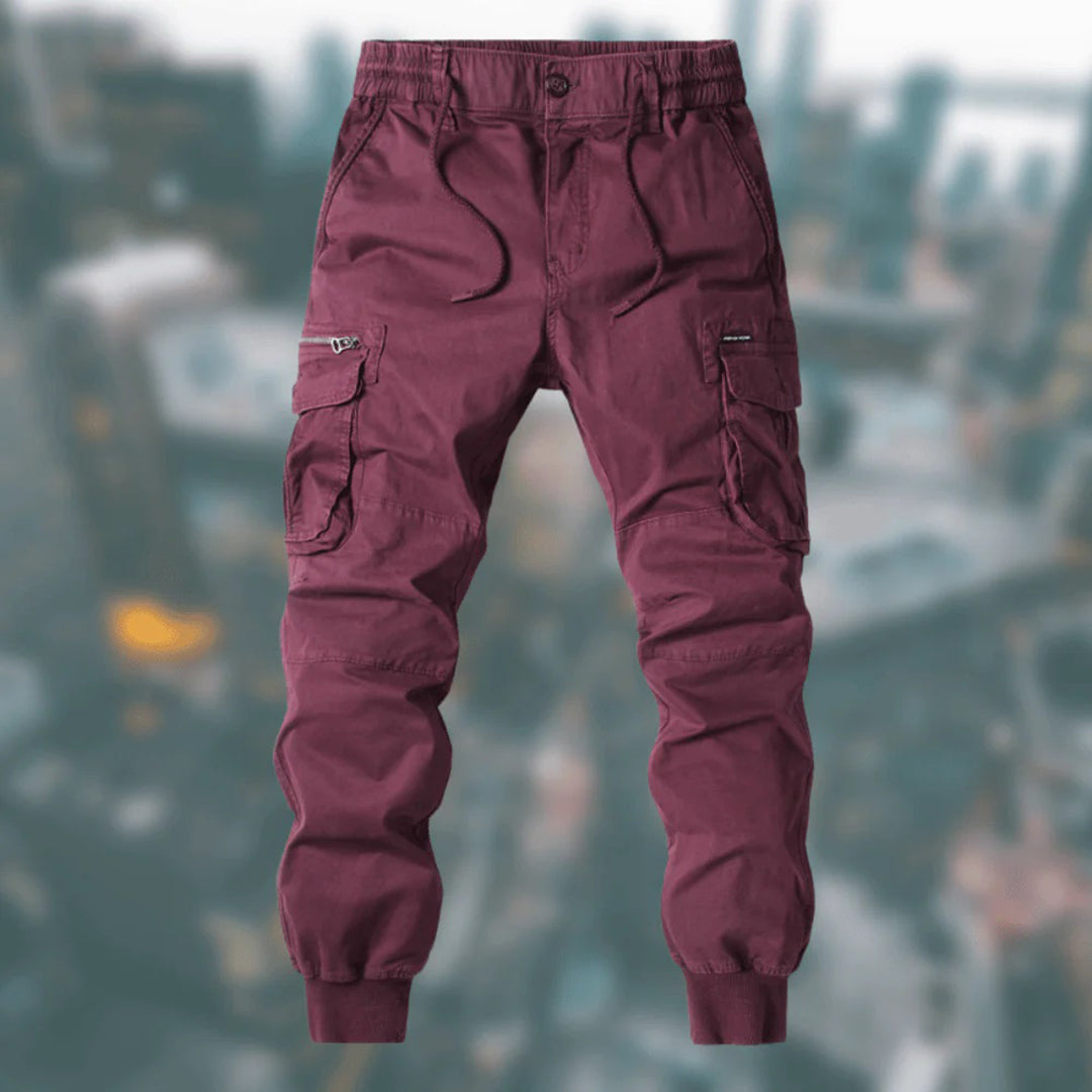 Troy Men's Cargo Pants – Casual Comfort with Multiple Pockets & Adjustable Waist