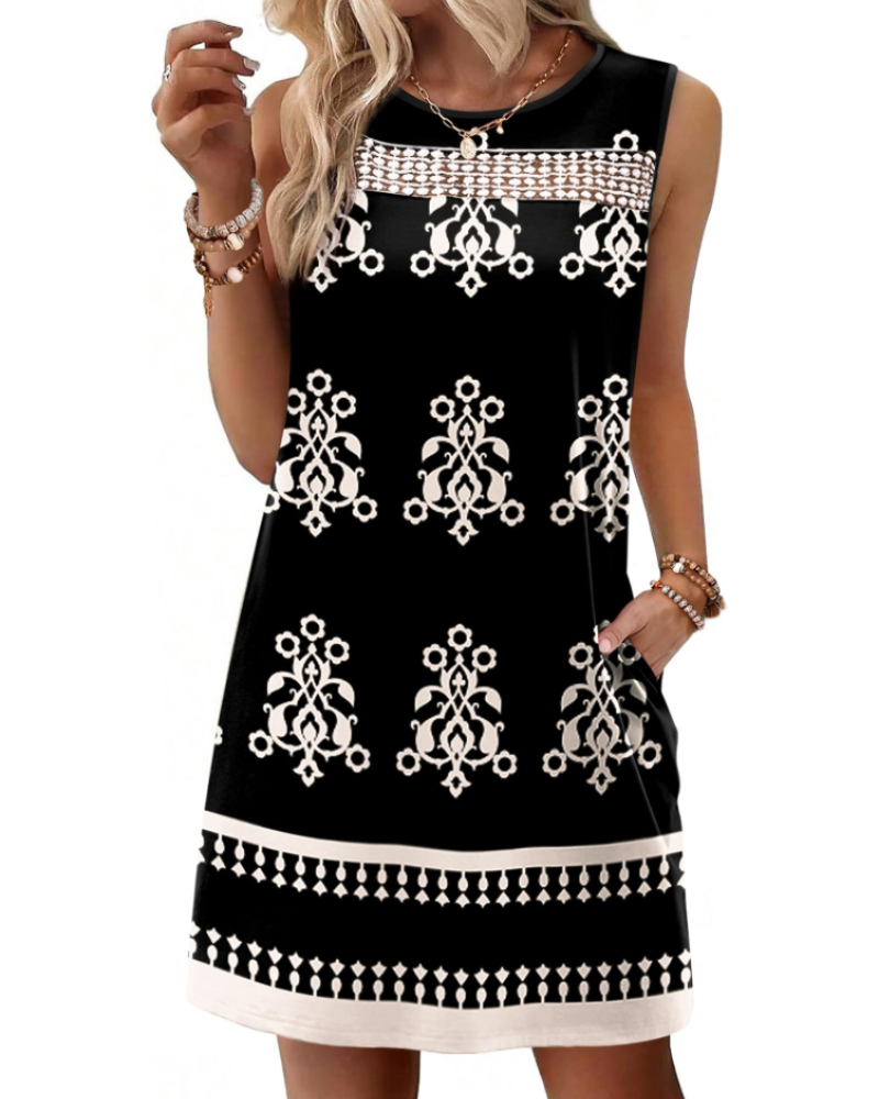 Renee Mini Dress for Women – Summer Lace Tank Dress, Flowing Fit with Pockets, Elegant Style