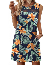 Renee Mini Dress for Women – Summer Lace Tank Dress, Flowing Fit with Pockets, Elegant Style