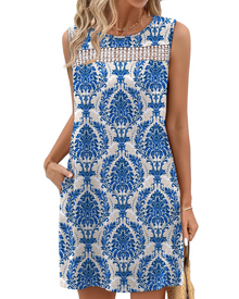 Renee Mini Dress for Women – Summer Lace Tank Dress, Flowing Fit with Pockets, Elegant Style