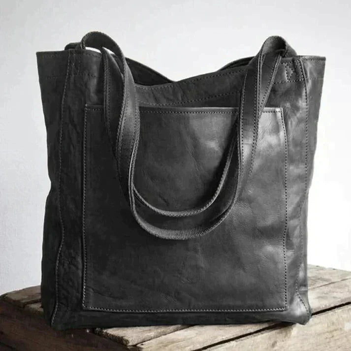 Noelle Sac Cabas Femme – Large Genuine Leather Handbag with Compartments & Long Handles