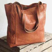 Noelle Sac Cabas Femme – Large Genuine Leather Handbag with Compartments & Long Handles