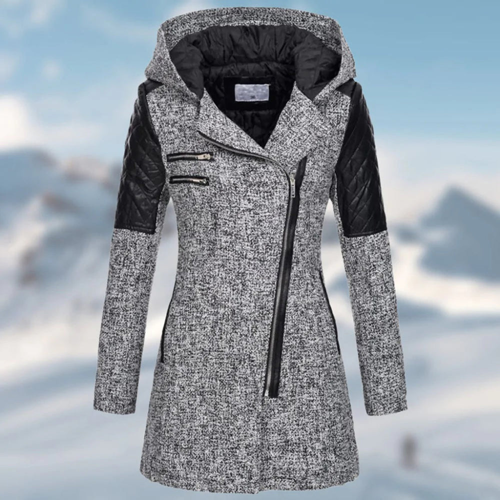 Jhey Long Winter Coat for Women – Warm Hooded Design with Elegant Cut for Cold