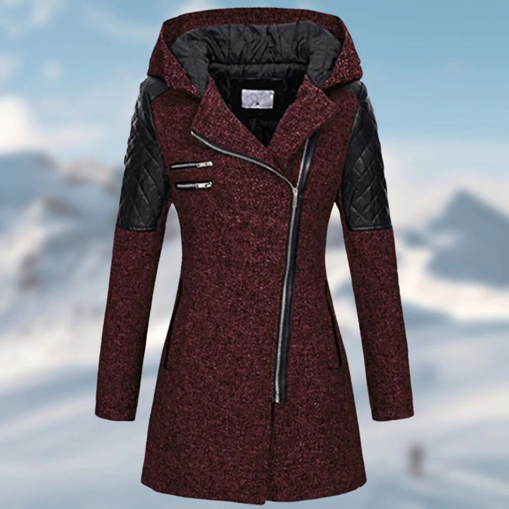 Jhey Long Winter Coat for Women – Warm Hooded Design with Elegant Cut for Cold