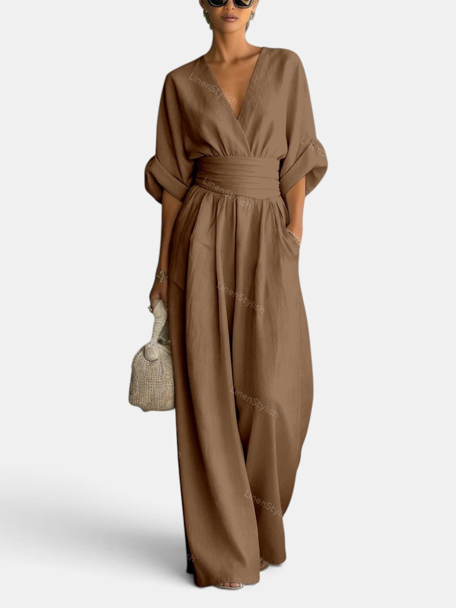 Women's Premium Elegant Jumpsuit – Long Jumpsuit with V-Neck
