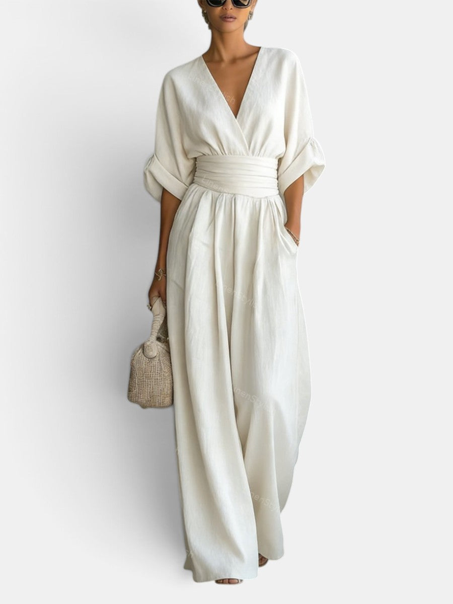 Women's Premium Elegant Jumpsuit – Long Jumpsuit with V-Neck