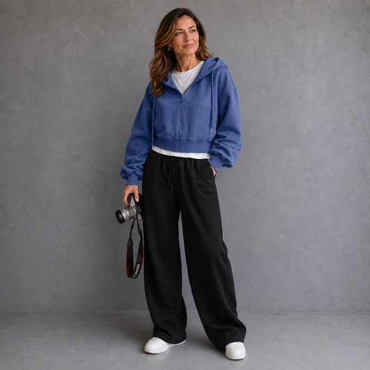 Sabrina Laurent | Cropped Zip-Up Hoodie For Women