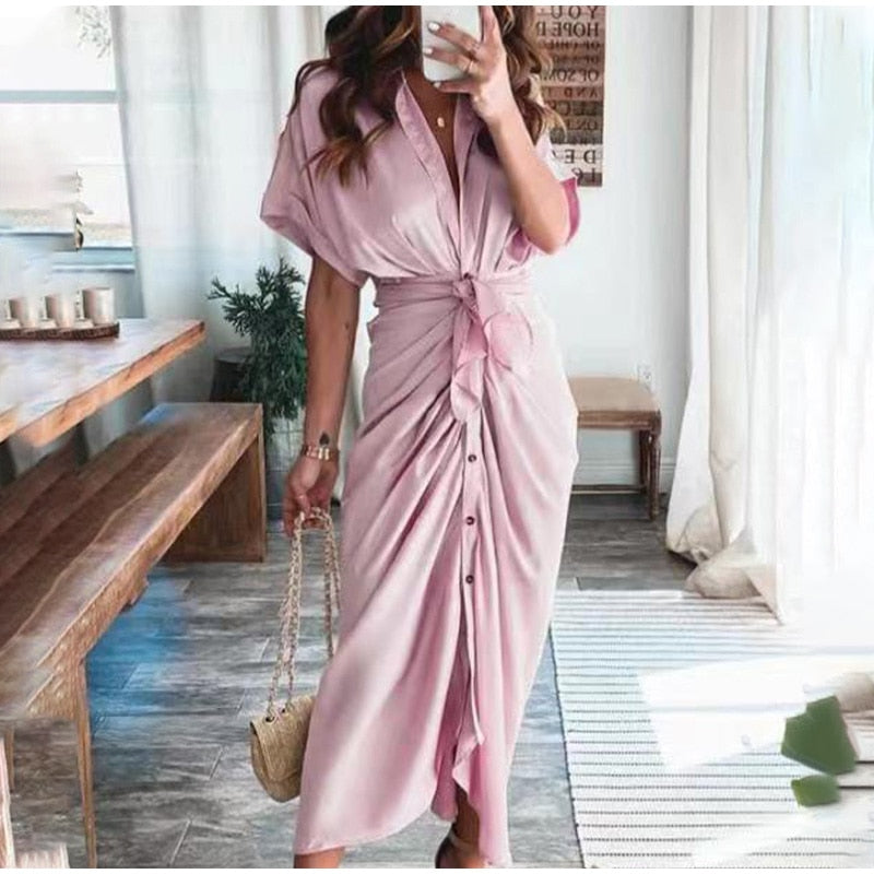 Evening Dress Women Julia – Elegant Long Dress in Airy Polyester with Trendy Details