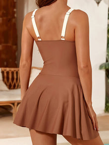 Grace Women's Swimsuit – A Retro Chic One-Piece with Integrated Skirt & Adjustable Side Ties