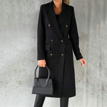 Georgia Long Coat in Mixed Wool for Women – Elegant Design with Notched Lapels in Classic Winter Colors
