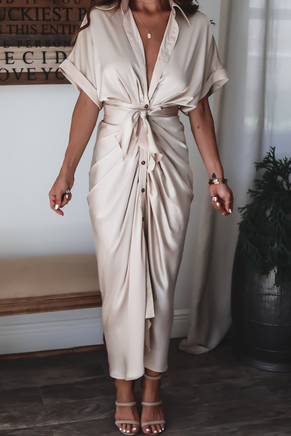 Evening Dress Women Julia – Elegant Long Dress in Airy Polyester with Trendy Details