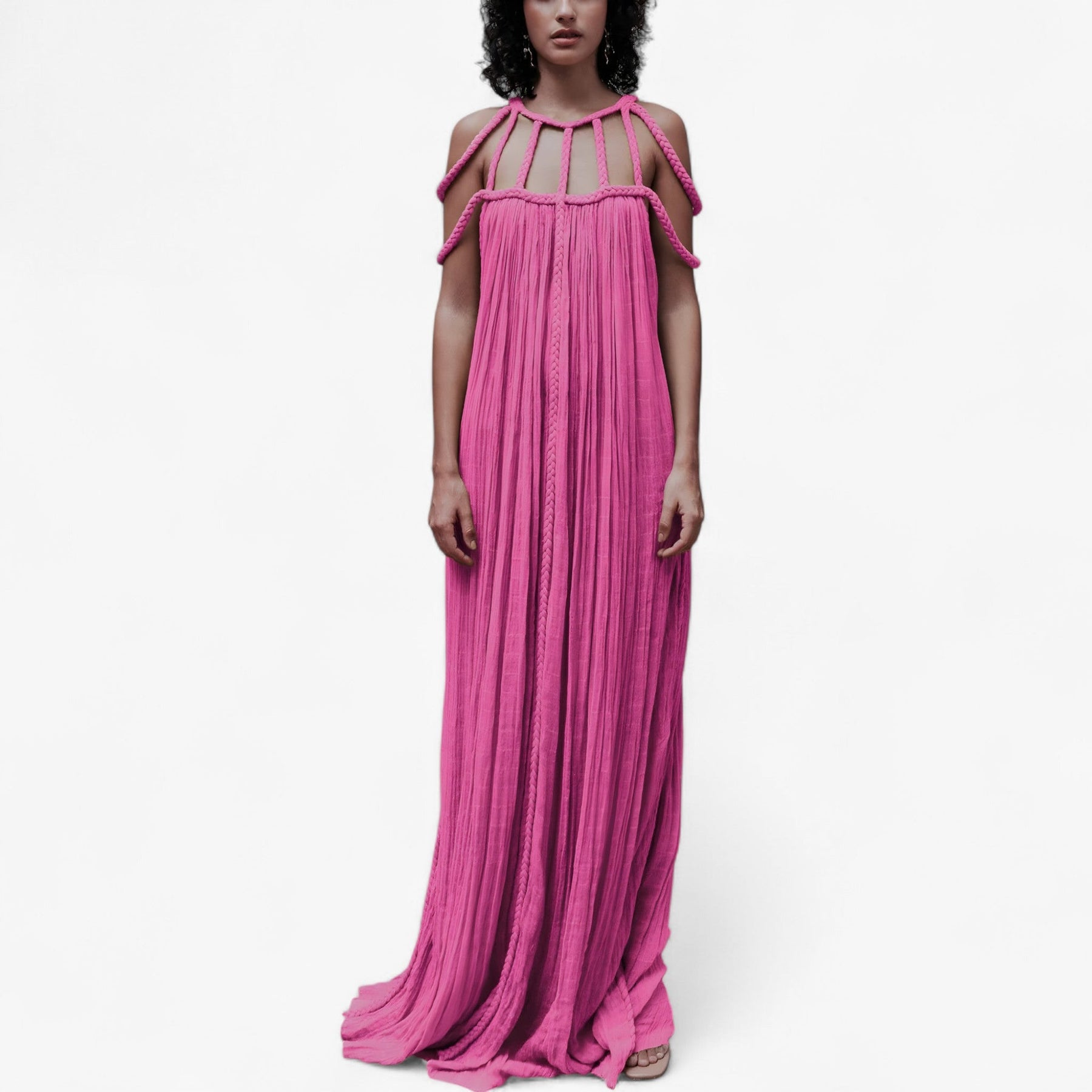 Linette Long Dress Women – Elegant Maxi Fluid Dress with Straight Cut and Versatile Style