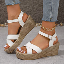 Evangeline Women's Wedge Sandals – Comfortable Summer Sandals with Crossed Straps