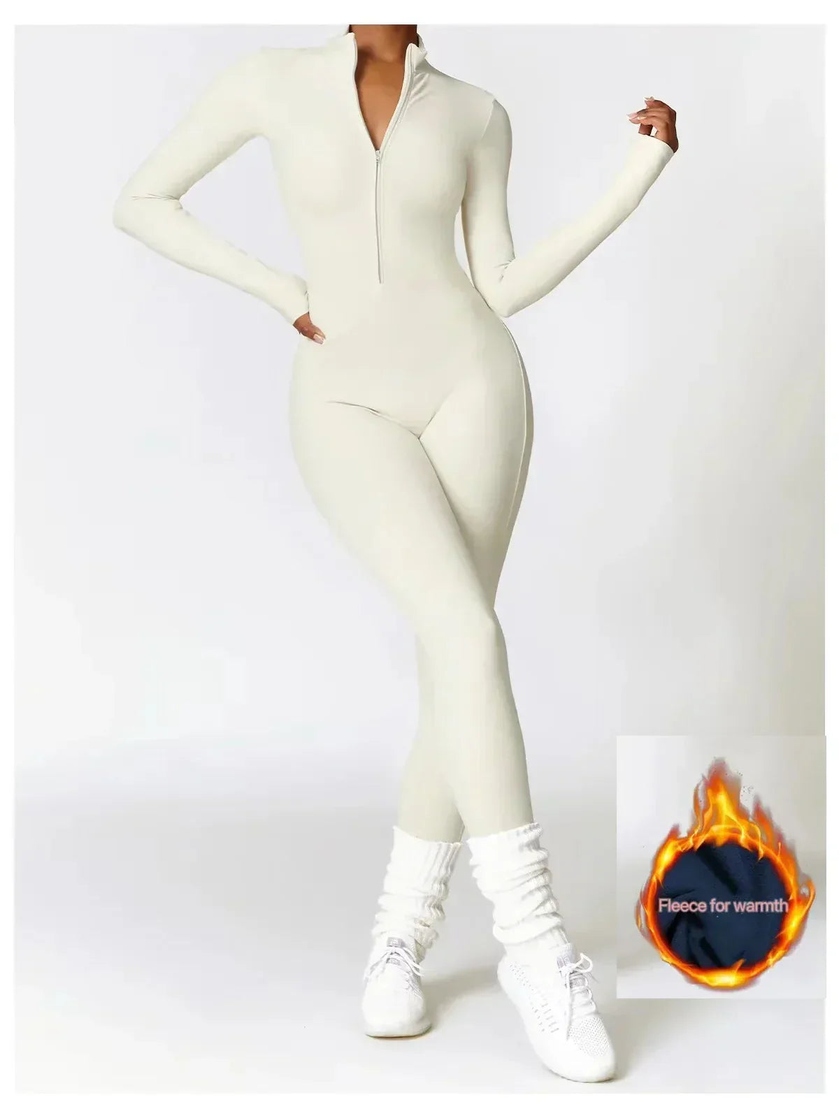 Winter Jumpsuit Women Eya – Warm Fleece Jumpsuit with Stretch and Adjustable Collar