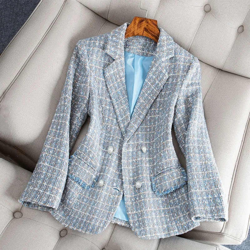 Nataly Blazer Femme – Elegant & Modern Tweed Blazer for a Versatile Chic Style