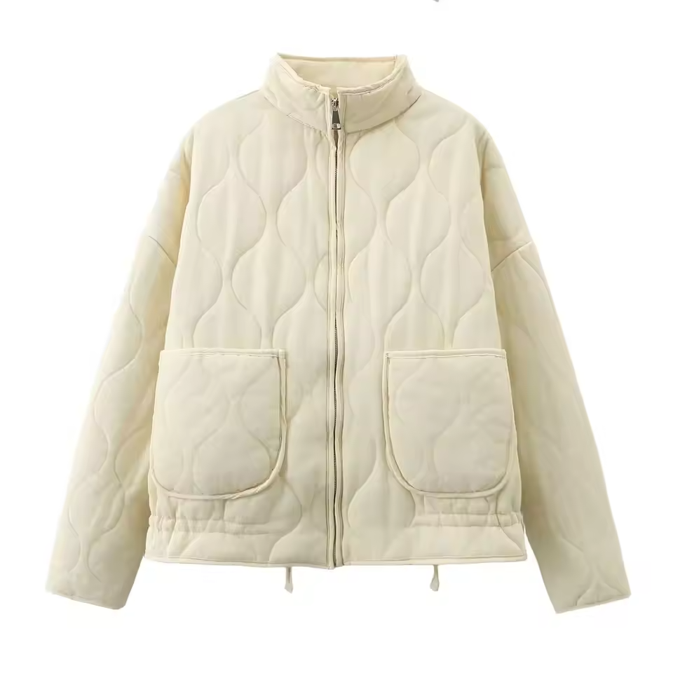 Hershey Quilted Jacket Woman – Warm and Light with Front Zip & Adjustable Waist