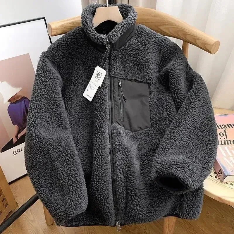 Lily Teddy Coat Woman – Warm Jacket with High Collar, Zipped Pockets & Casual Fit
