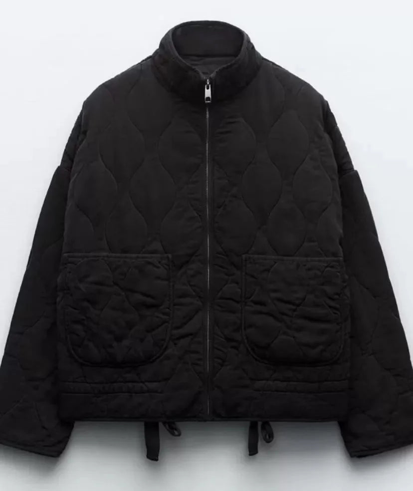 Hershey Quilted Jacket Woman – Warm and Light with Front Zip & Adjustable Waist