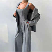 Sophie – Women's Three-Piece Set: Elegant Blazer, Structured Corset & High-Waisted Pants for a Chic Business Look
