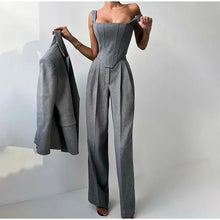 Sophie – Women's Three-Piece Set: Elegant Blazer, Structured Corset & High-Waisted Pants for a Chic Business Look