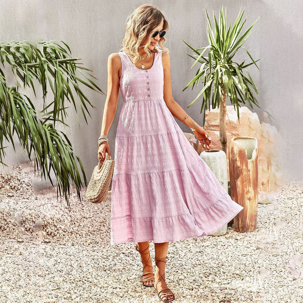 Bohemian Summer Dress for Women Isla – Loose Long Dress with Handmade Details & Feminine Look
