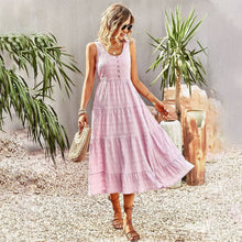 Bohemian Summer Dress for Women Isla – Loose Long Dress with Handmade Details & Feminine Look