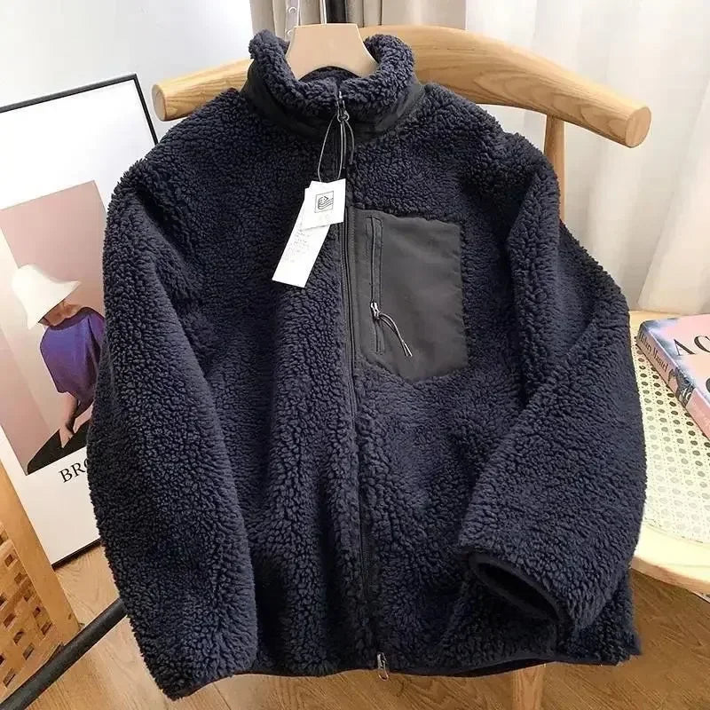 Lily Teddy Coat Woman – Warm Jacket with High Collar, Zipped Pockets & Casual Fit