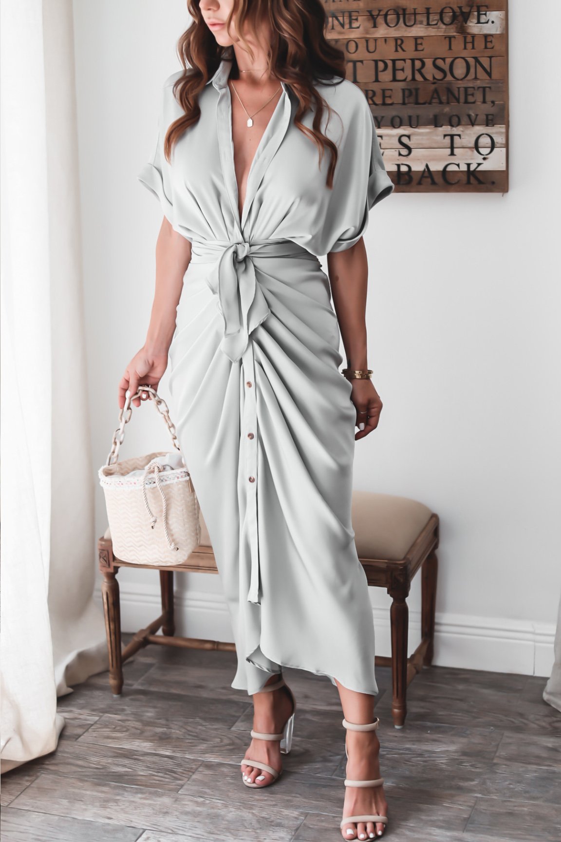 Evening Dress Women Julia – Elegant Long Dress in Airy Polyester with Trendy Details