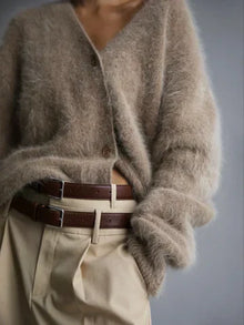 Ella Cashmere Sweater Woman – Loose Elegant & Soft Comfortable Timeless Cardigan