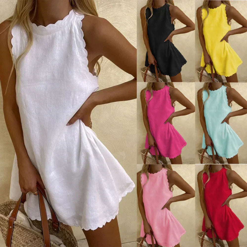 Short Summer Dress Women Odalys – Lightweight Sleeveless Design for Casual and Beach Outfits