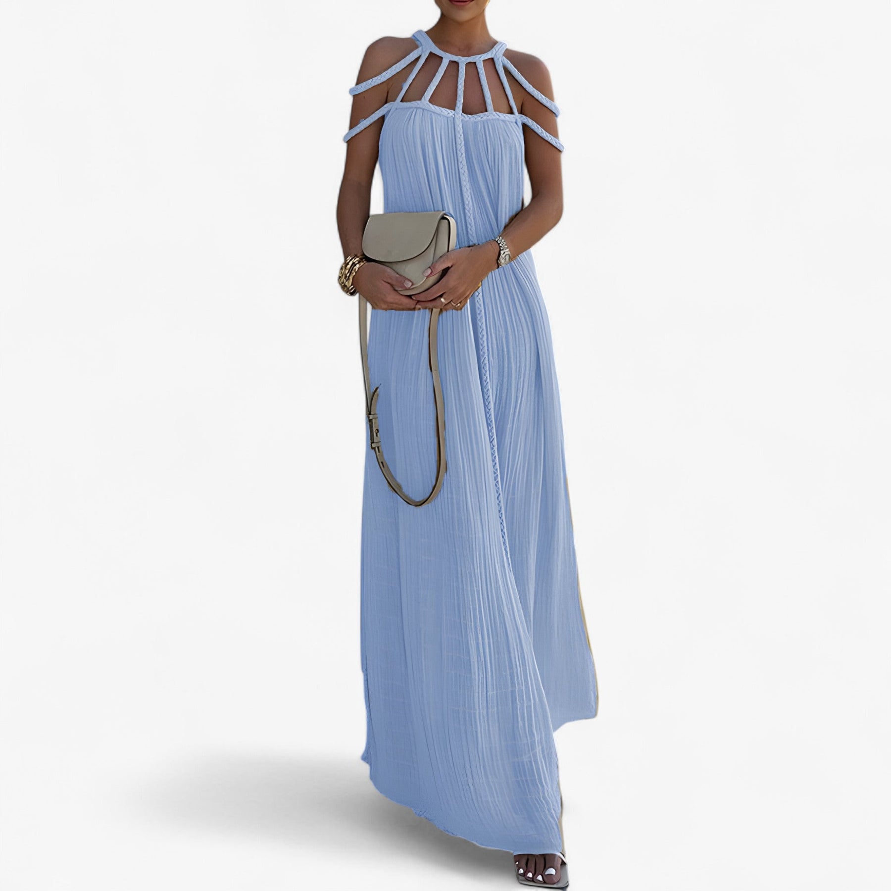Linette Long Dress Women – Elegant Maxi Fluid Dress with Straight Cut and Versatile Style