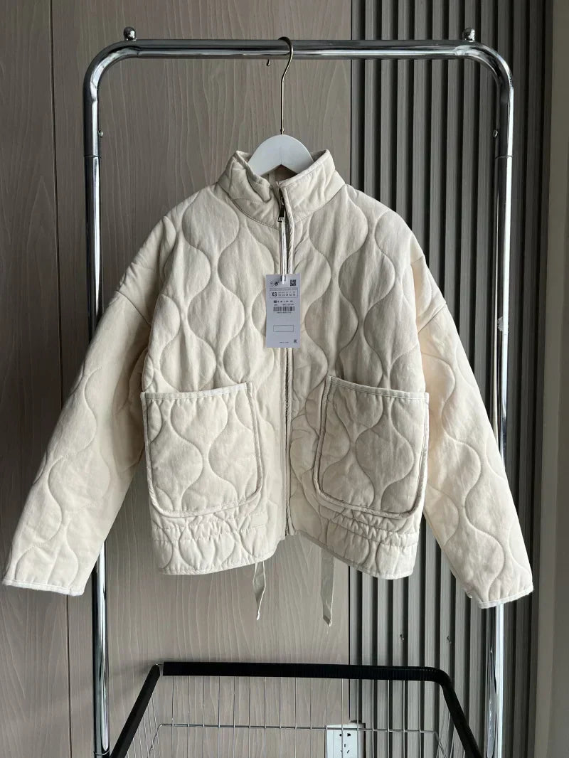 Hershey Quilted Jacket Woman – Warm and Light with Front Zip & Adjustable Waist