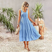Bohemian Summer Dress for Women Isla – Loose Long Dress with Handmade Details & Feminine Look