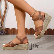 Evangeline Women's Wedge Sandals – Comfortable Summer Sandals with Crossed Straps
