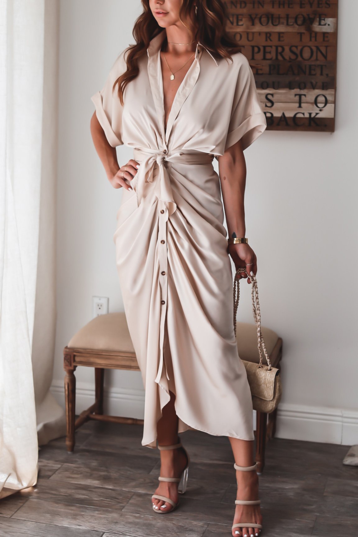 Evening Dress Women Julia – Elegant Long Dress in Airy Polyester with Trendy Details