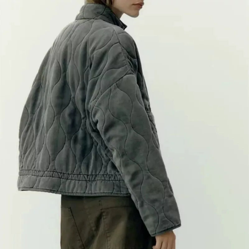 Hershey Quilted Jacket Woman – Warm and Light with Front Zip & Adjustable Waist