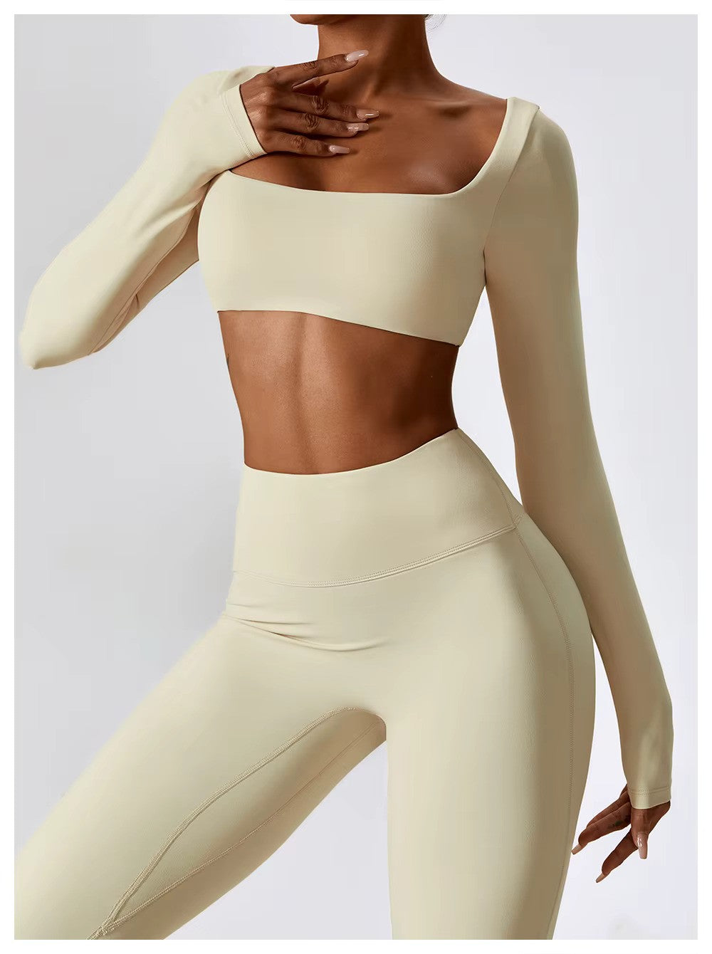 Leila Women's Sports Set – Breathable Yoga & Fitness Outfit with Flared Leggings & Fitted Top