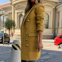 Ariana Long Coat Women – Classic Cut Buttoned with Side Pockets & Daily Style