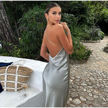 Géraldine Long Dress Woman – Maxi Dress Sleeveless with Elegant Open Back for Chic Summer