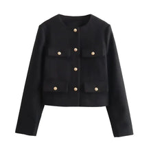 Sara Luxury Women's Jacket – Fitted Jacket with Golden Buttons and Elegant Silhouette