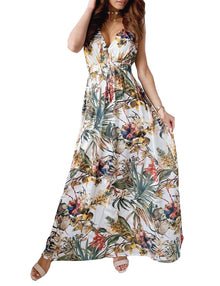 Windy Maxi Dress for Women – V-Neck Sleeveless, Adjustable Waist & Flowing Cut Double Lining Summer
