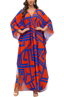 Eugenia Women's Kimono – Loose Long Beach Dress, V-Neck & Loose Sleeves Summer Cover-Up
