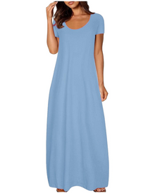 Marla Long Dress for Women – Flowing Bohemian Floral Print A-Line Summer Dress