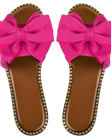Jola Women's Mules – Flat Sandals with Elegant Bow & Summer Slip-On Design