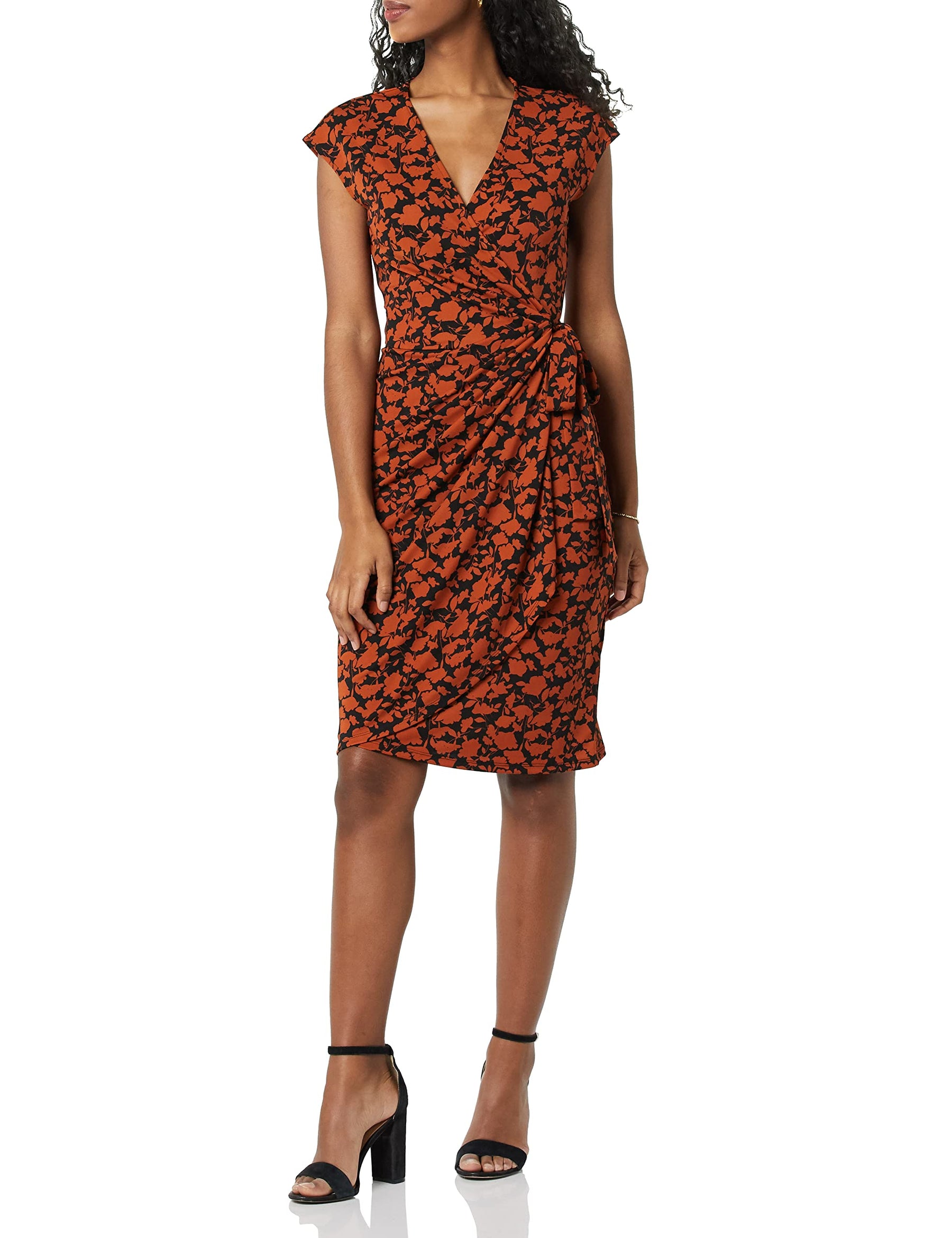 Juna Women's Dress – Wrap Dress with V-Neck, Short Sleeves & Elegant Fitted Cut