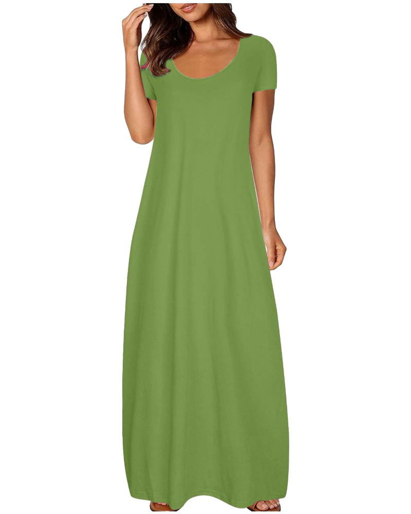 Marla Long Dress for Women – Flowing Bohemian Floral Print A-Line Summer Dress