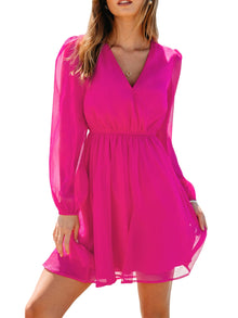 Nerina Robe Cupshe Women – Floral V-Neck Wrap, Long Sleeves & Elegant Mini Cut