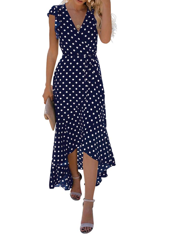 Gertrude Women's Robe – Floral V-Neck Wrap, Flowing Maxi Cut & Asymmetric Hem Summer