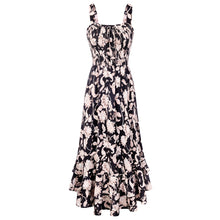 Mildred Women's Maxi Dress – Square Neck, Straps, Smocked A-Line Cut & Ruffled Hem Summer