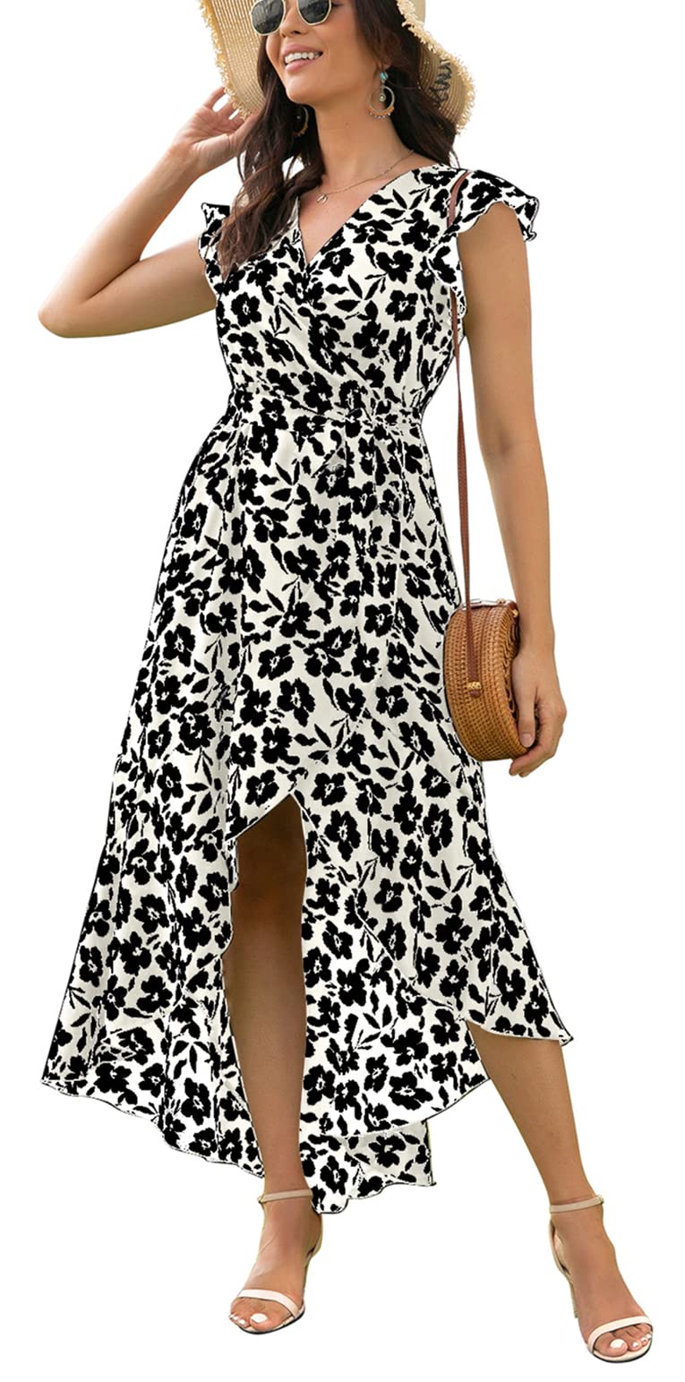 Gertrude Women's Robe – Floral V-Neck Wrap, Flowing Maxi Cut & Asymmetric Hem Summer